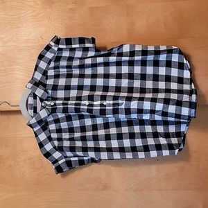 Loft Black White Checked Shirt